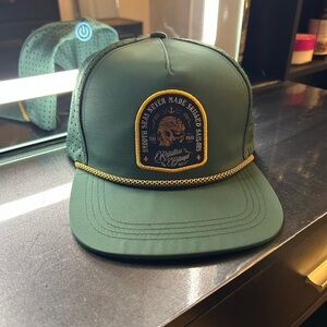 Green Trucker Hat with Gold Accents